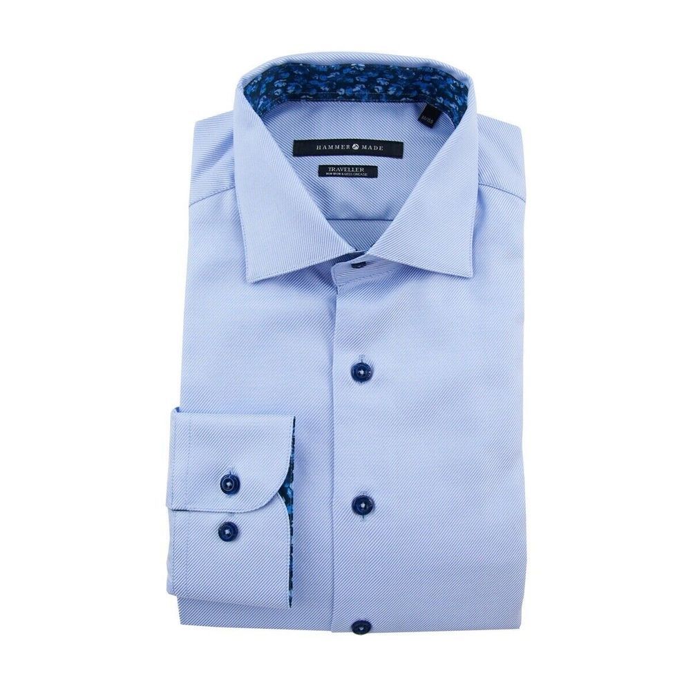 NEW Hammer Made CORREA Shirt Mens M/15.5 Blue Button Up Flip Cuff Long‎ Sleeve